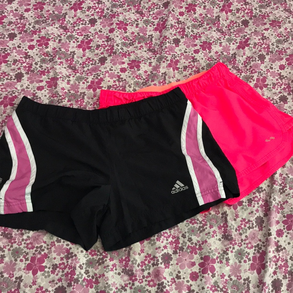 Champion and Adidas track shorts